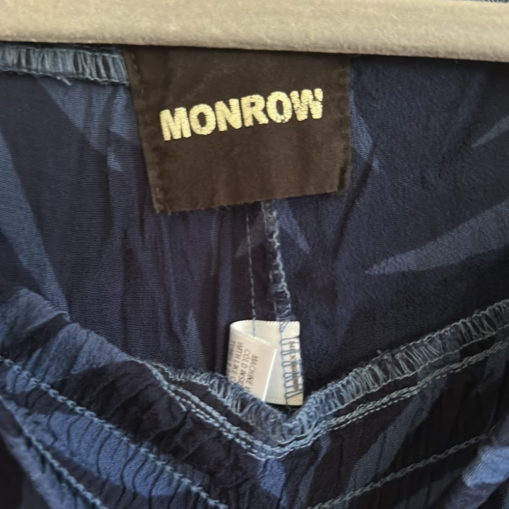 Monrow Dark Blue Leaf Pattern Joggers - image 2